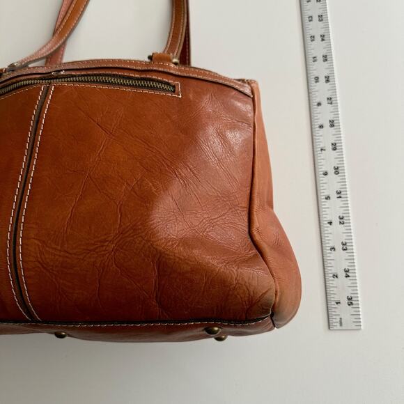 Patricia Nash Poppy Heritage Top Handle Full Leather Tan Tote Bag Purse - Picture 11 of 13